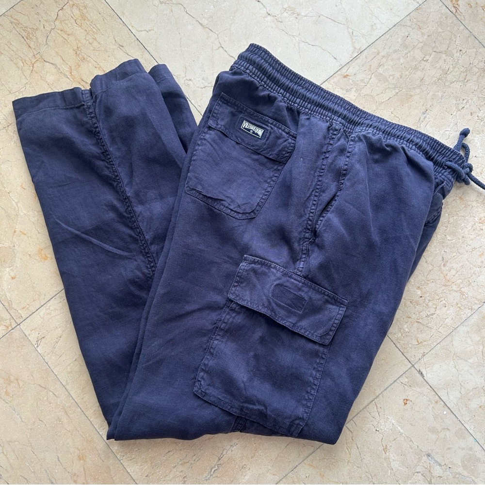 Vilebrequin Navy Linen Cargo Pants